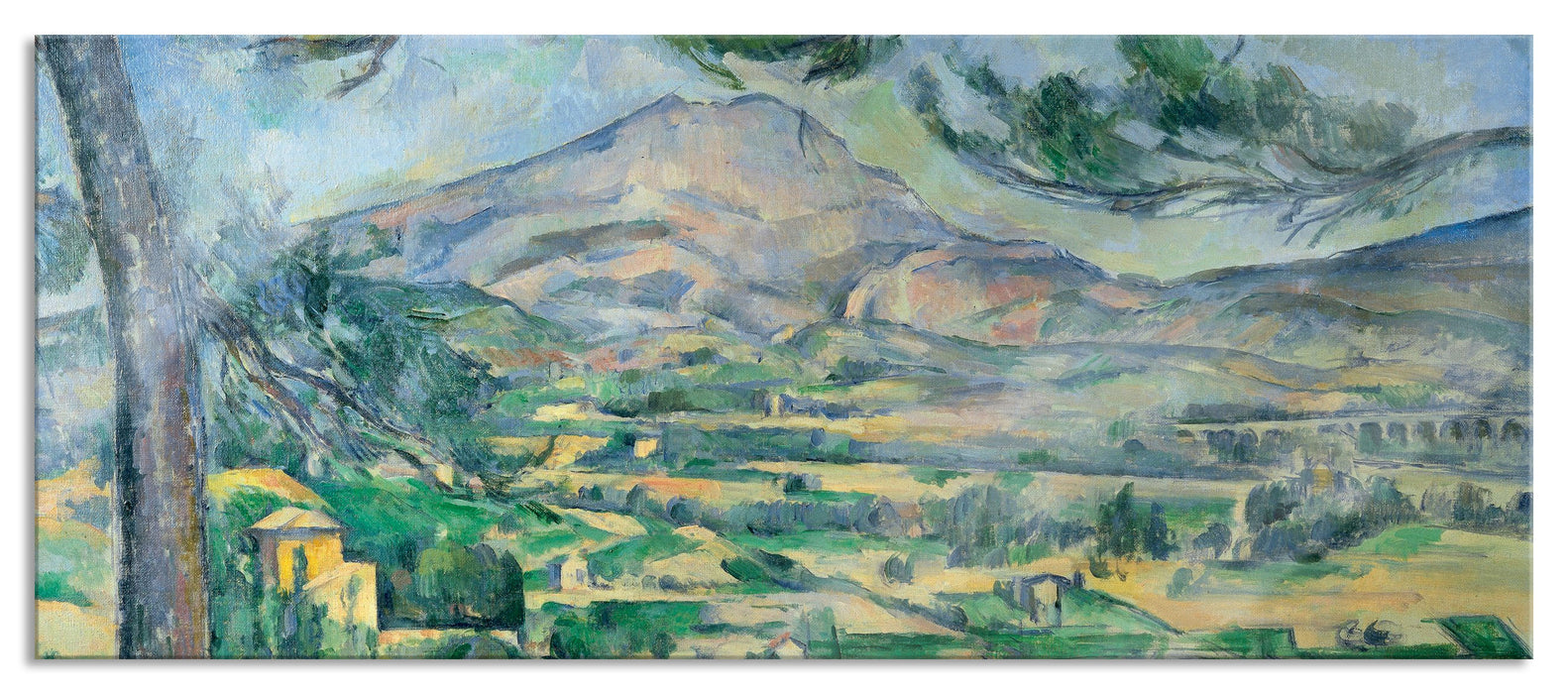 Pixxprint Paul Cézanne - Mont Sainte-Victoireca, Glasbild Panorama
