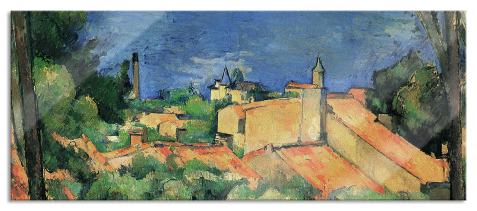 Pixxprint Paul Cézanne - L'Estaque, Glasbild Panorama