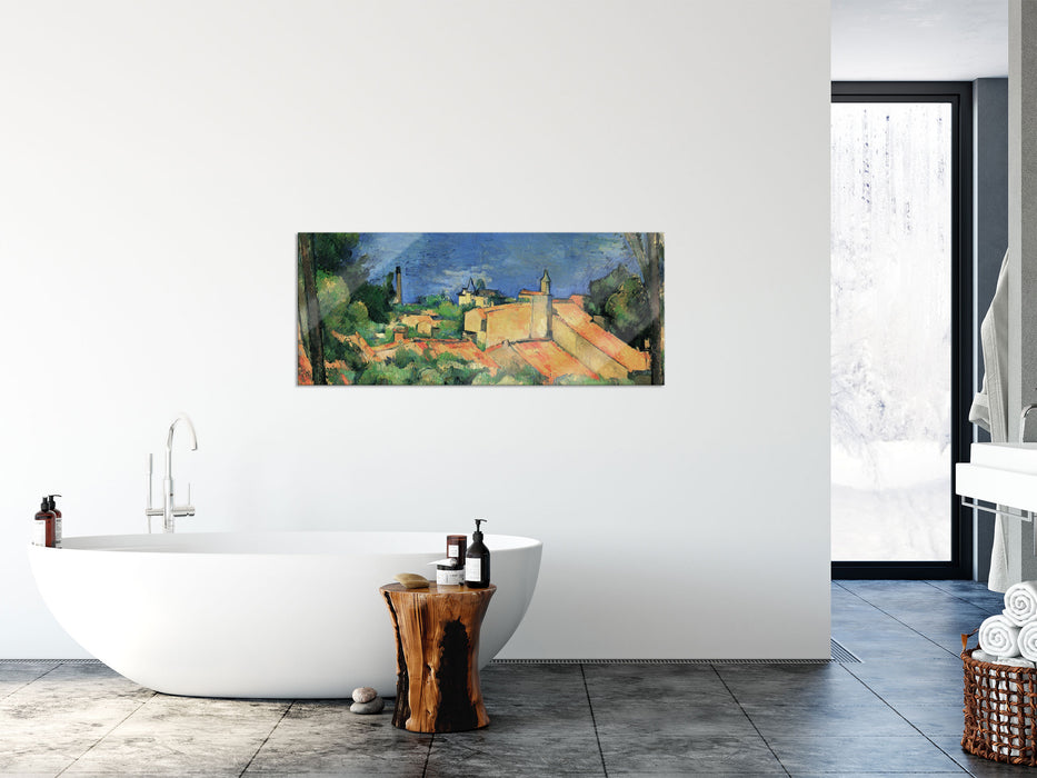 Paul Cézanne  - L'Estaque, Glasbild Panorama