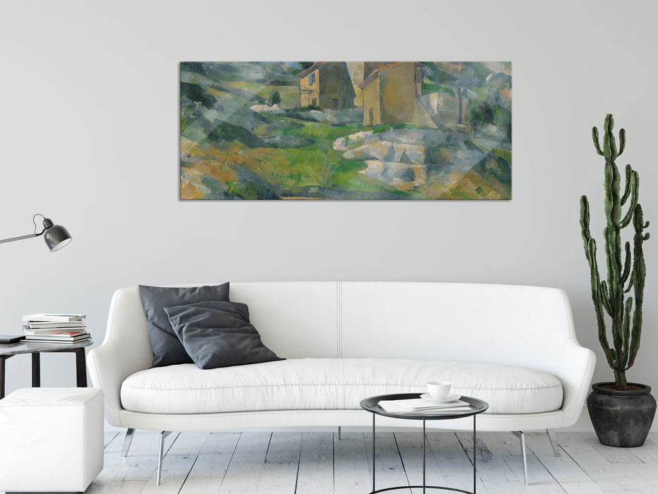 Paul Cézanne  - Das Riaux-Tal nahe l'Estaque, Glasbild Panorama