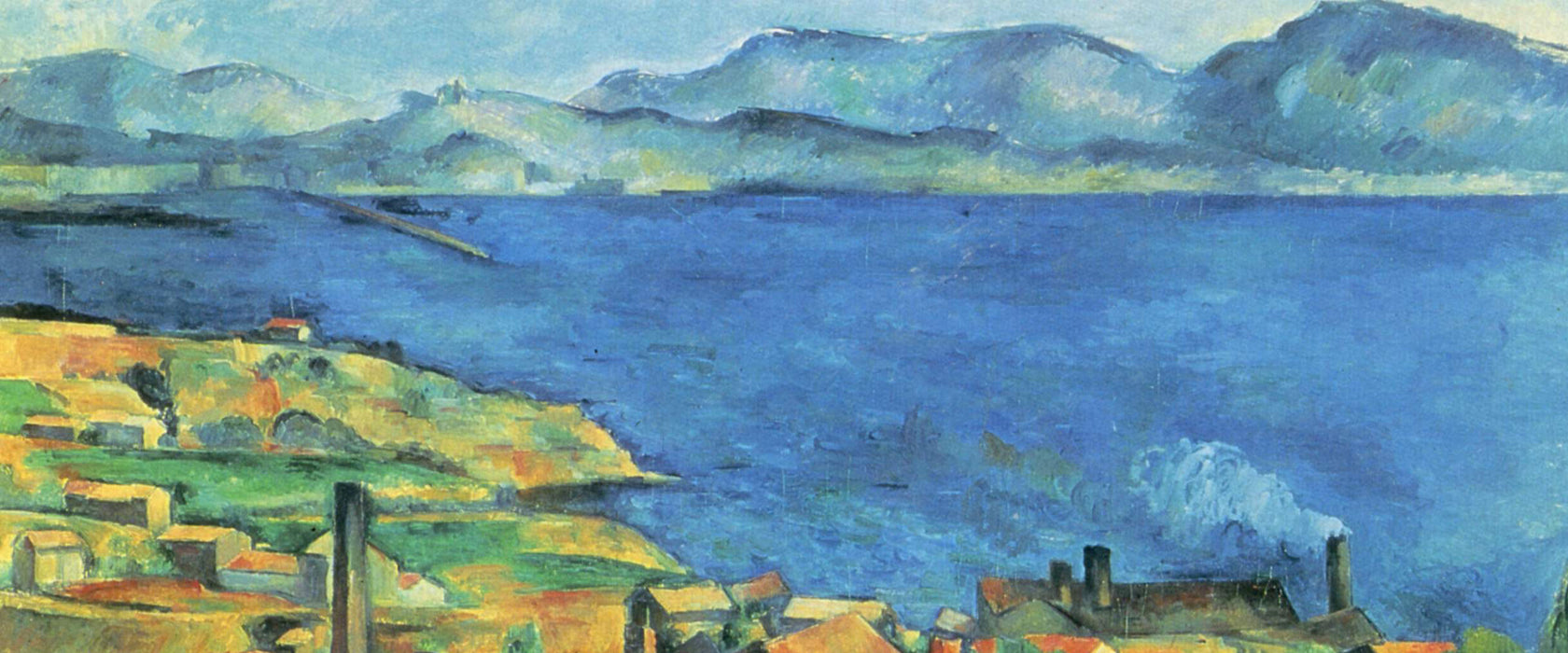 Paul Cézanne  - Die Bucht von Marseilles Blick von L', Glasbild Panorama