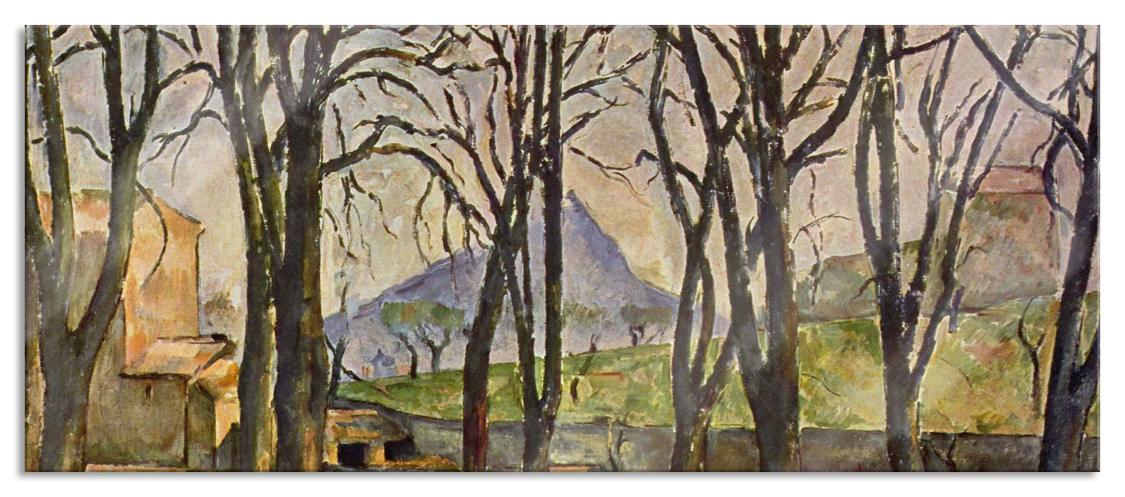 Pixxprint Paul Cézanne - Jas de Bouffan III, Glasbild Panorama