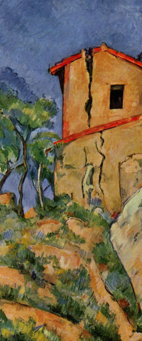 Paul Cézanne  - Das Haus mit geborstenen Wänden, Glasbild Panorama