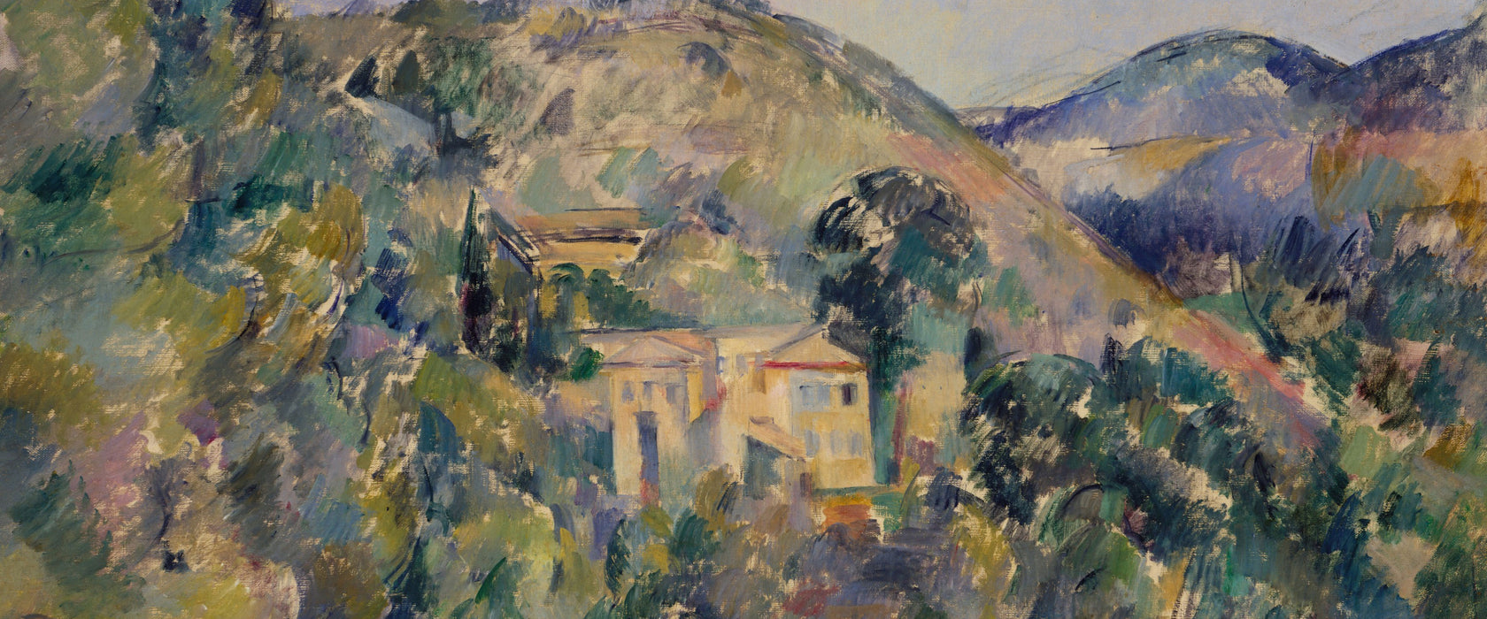 Paul Cézanne  - Blick aus das Domaine Saint, Glasbild Panorama