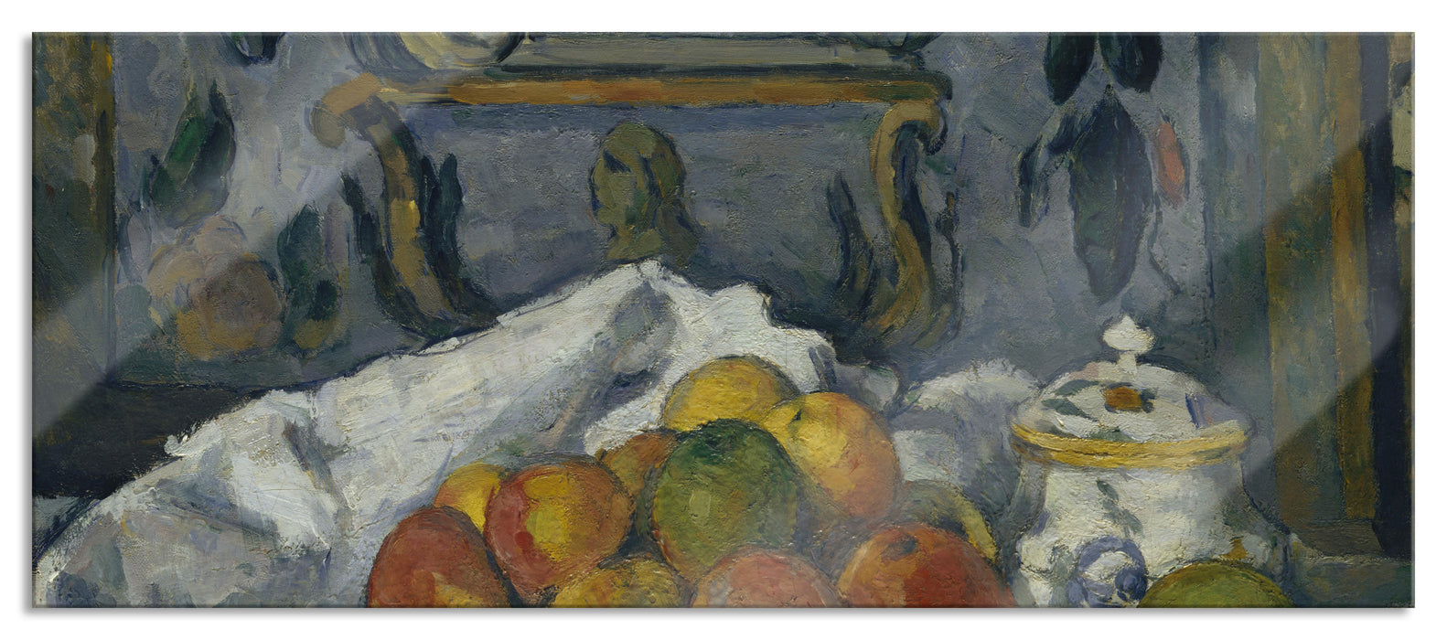 Paul Cézanne  - Apfelteller, Glasbild Panorama