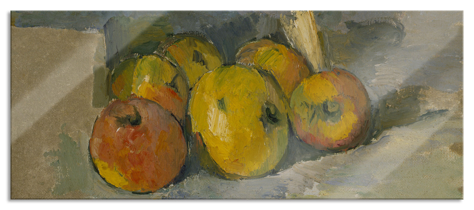 Pixxprint Paul Cézanne - Äpfel, Glasbild Panorama