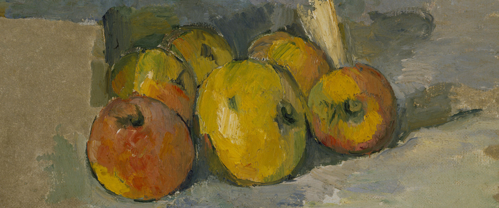 Paul Cézanne  - Äpfel, Glasbild Panorama