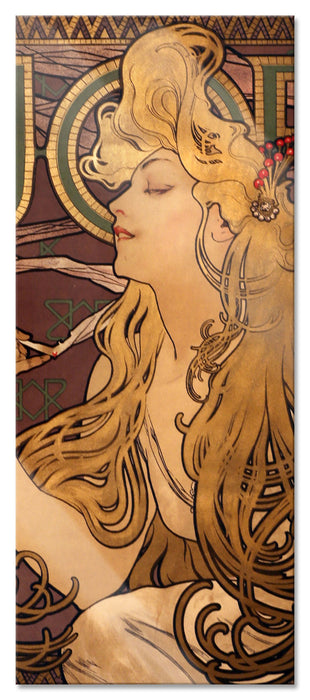 Alfons Mucha - Job Cigarettes, Glasbild Panorama