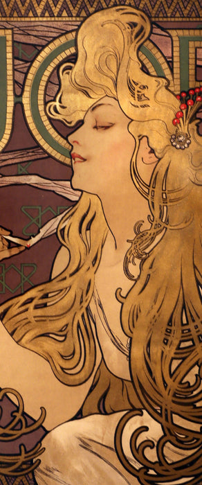 Alfons Mucha - Job Cigarettes, Glasbild Panorama