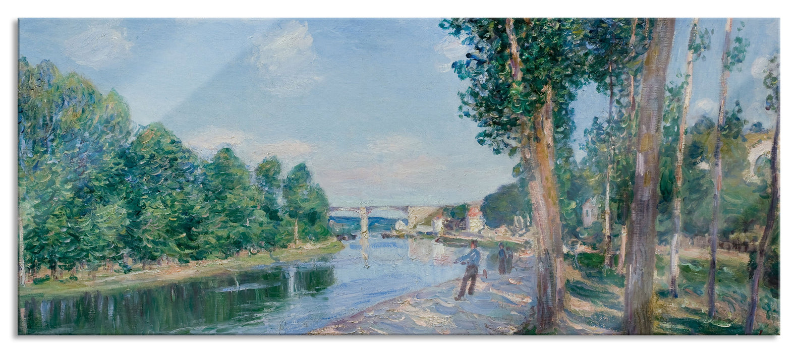 Pixxprint Alfred Sisley - Saint Mammès June Sunshine, Glasbild Panorama