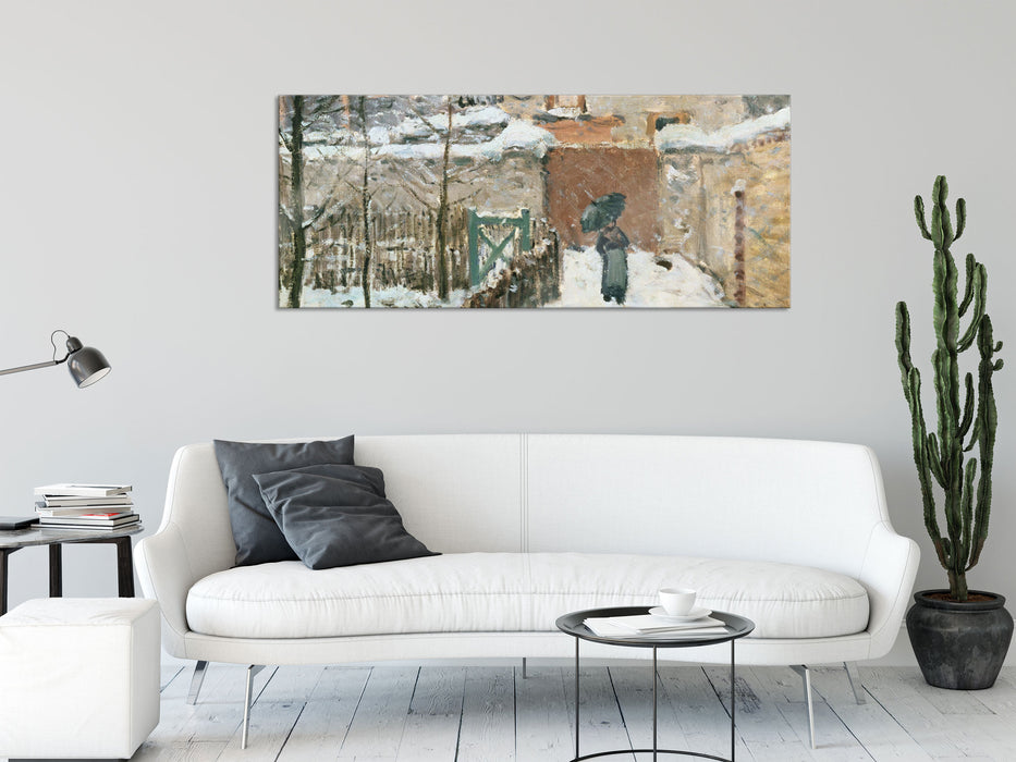 Alfred Sisley - Schnee in Louveciennes, Glasbild Panorama