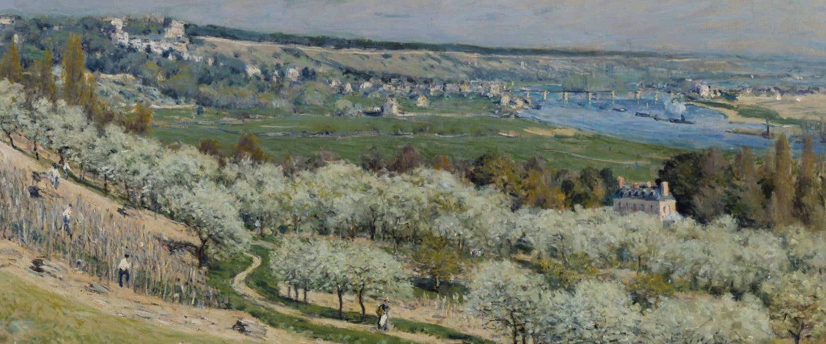 Alfred Sisley - Die Terrasse in Saint-Germain Spring, Glasbild Panorama