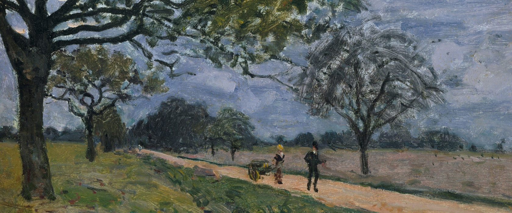 Alfred Sisley - The Road from Versailles to Louvecienne, Glasbild Panorama