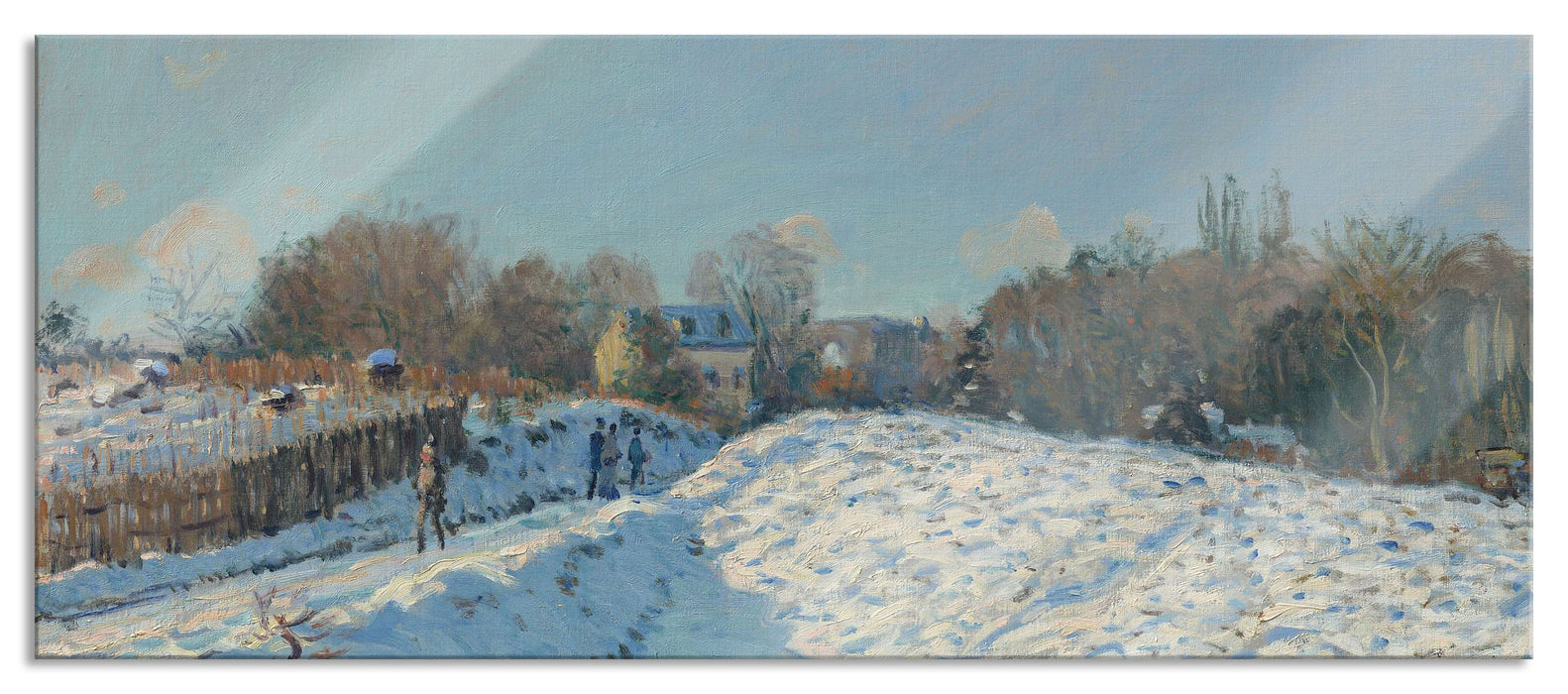 Pixxprint Alfred Sisley - Snow Effect at Louveciennes , Glasbild Panorama