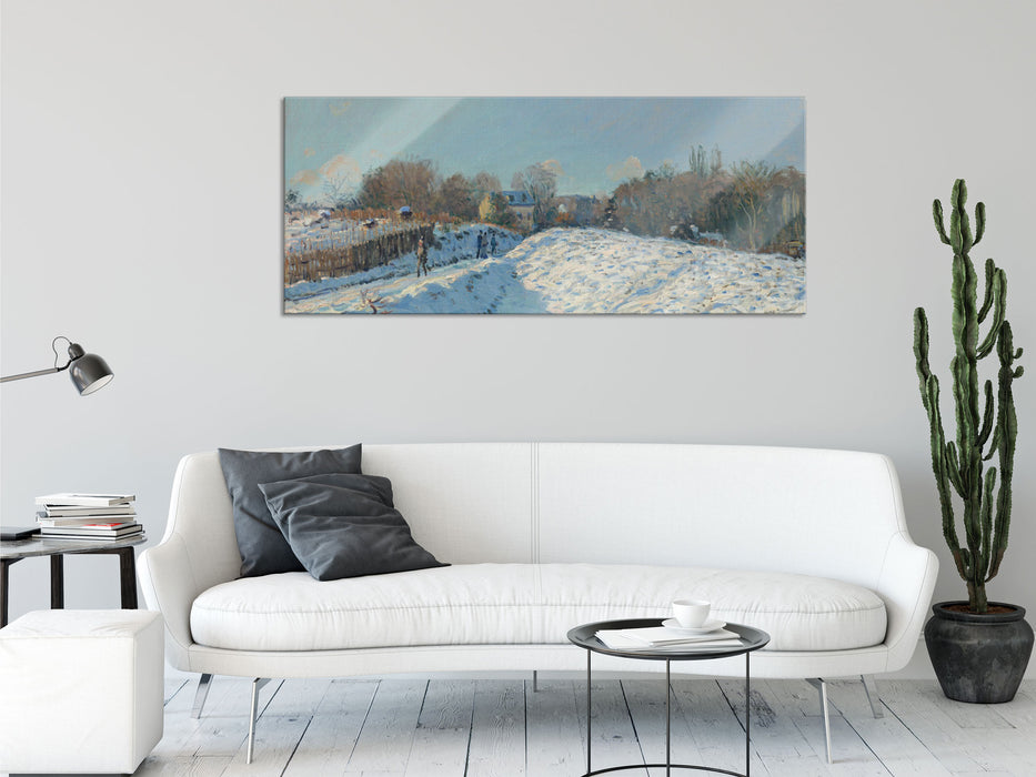 Alfred Sisley - Snow Effect at Louveciennes , Glasbild Panorama