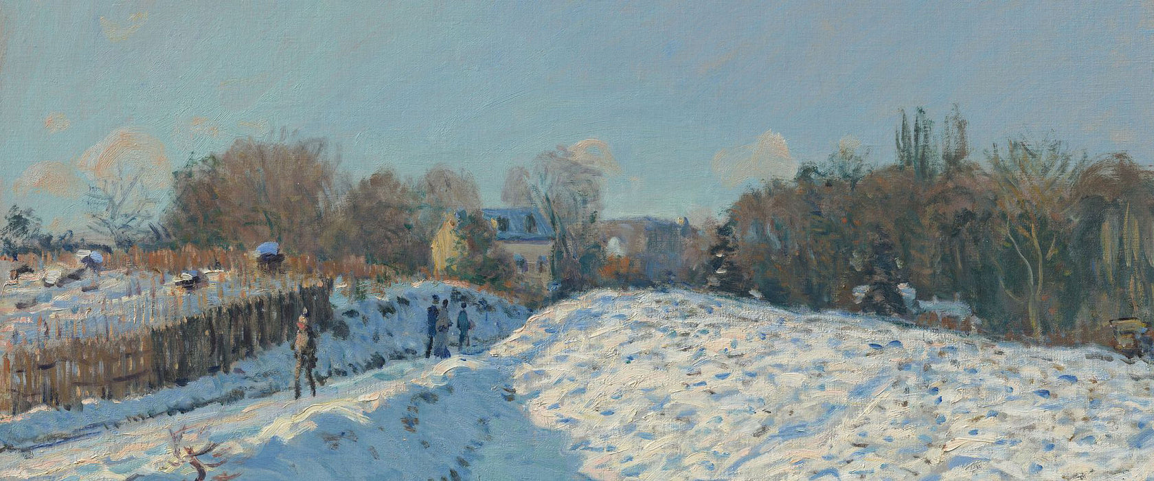 Alfred Sisley - Snow Effect at Louveciennes , Glasbild Panorama