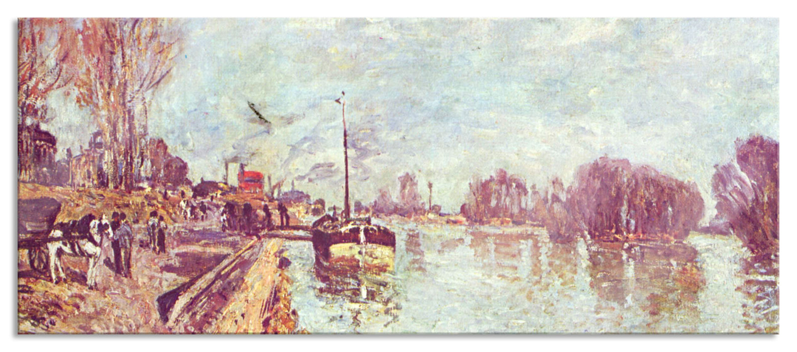 Pixxprint Alfred Sisley - His at Suresne , Glasbild Panorama