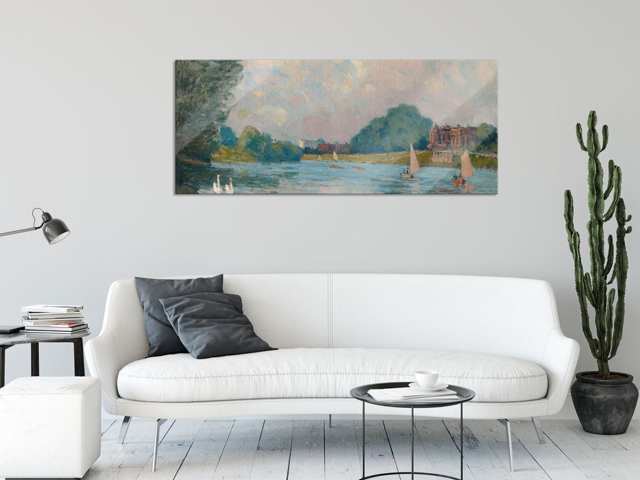 Alfred Sisley - Thames at Hampton Court , Glasbild Panorama