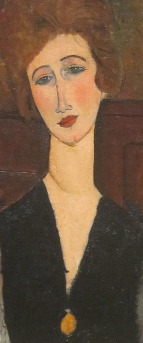 Amedeo Modigliani - Portrait einer Frau, Glasbild Panorama