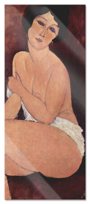 Pixxprint Amedeo Modigliani - Sitzende Nackte auf Divan, Glasbild Panorama