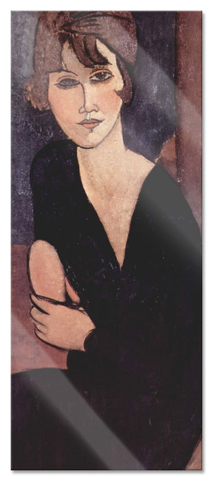 Pixxprint Amedeo Modigliani - Sitzende Frau , Glasbild Panorama