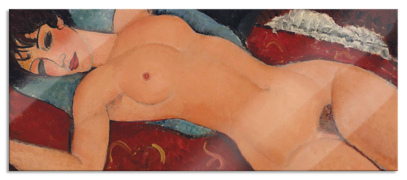 Pixxprint Amedeo Modigliani - Nu couché, Glasbild Panorama