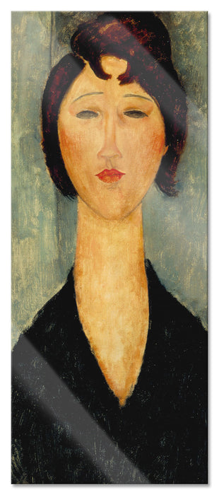 Pixxprint Amedeo Modigliani - Portrait einer jungen Frau , Glasbild Panorama