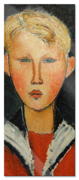 Pixxprint Amedeo Modigliani - Der Junge mit den blauen Augen , Glasbild Panorama