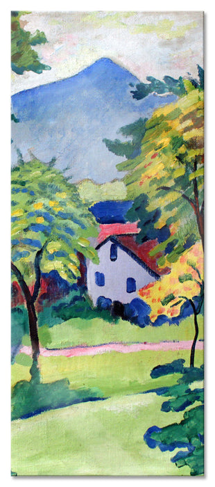 Pixxprint August Macke - Tegernsee Landschaft Anagoria, Glasbild Panorama