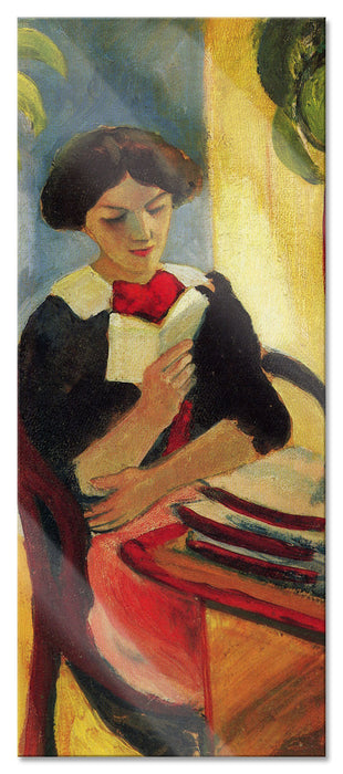 Pixxprint August Macke - Abstrakt Elizabeth Reading, Glasbild Panorama