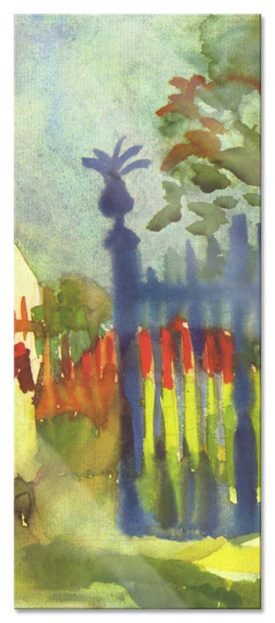 Pixxprint August Macke - Gartentor , Glasbild Panorama