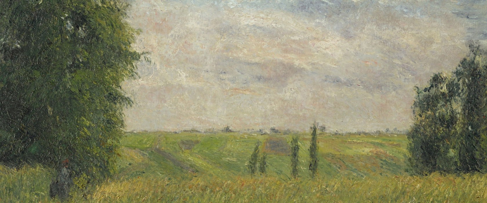 Camille Pissarro - SOLEIL COUCHANT PONTOISE , Glasbild Panorama