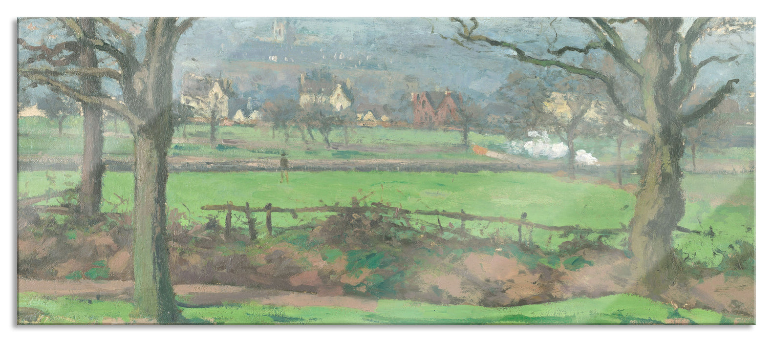 Pixxprint Camille Pissarro - Near Sydenham Hill Looking towards, Glasbild Panorama