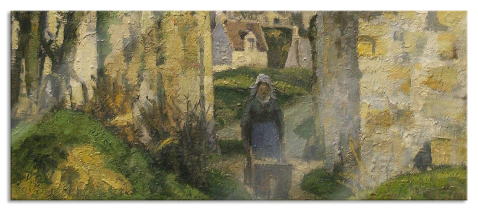 Camille Pissarro - Landscape from Pontoise , Glasbild Panorama