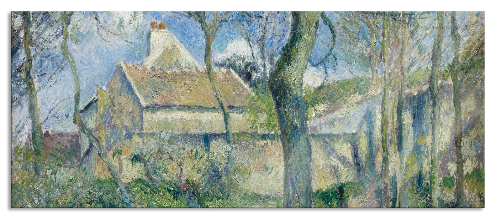 Pixxprint Camille Pissarro - The Path to Les Pouilleux Pontoise, Glasbild Panorama