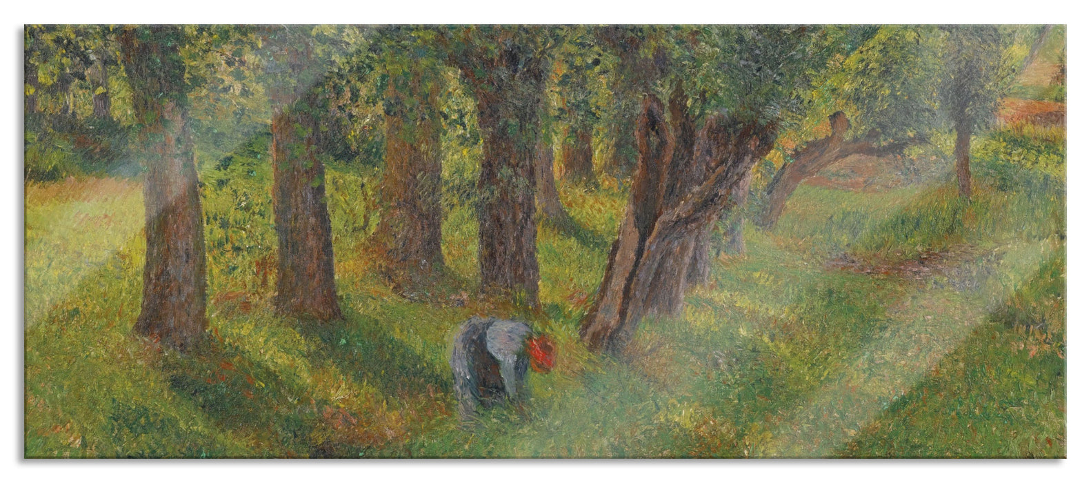 Pixxprint Camille Pissarro - LE CHOU À PONTOISE , Glasbild Panorama