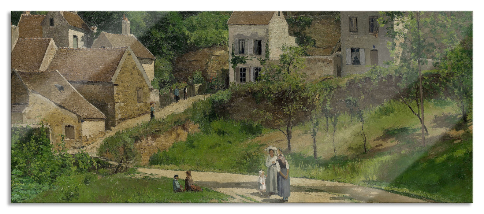 Pixxprint Camille Pissarro - The Hermitage at Pontoise , Glasbild Panorama