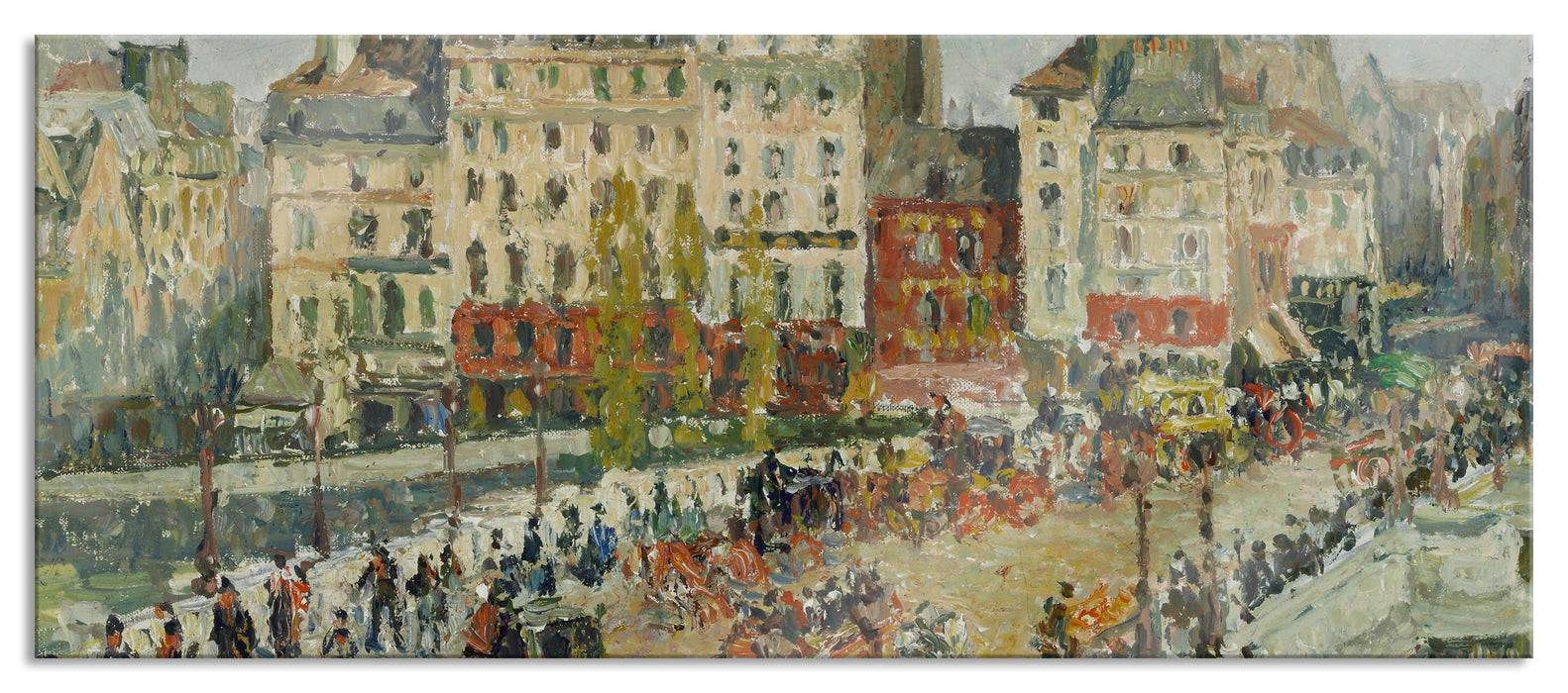 Pixxprint Camille Pissarro - The Pont Neuf, Glasbild Panorama