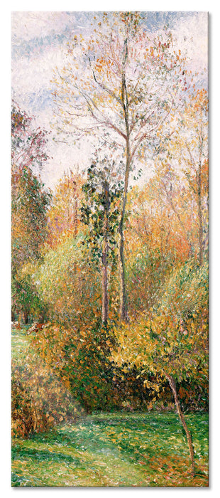 Pixxprint Camille Pissarro - Automne Peupliers Eragny, Glasbild Panorama