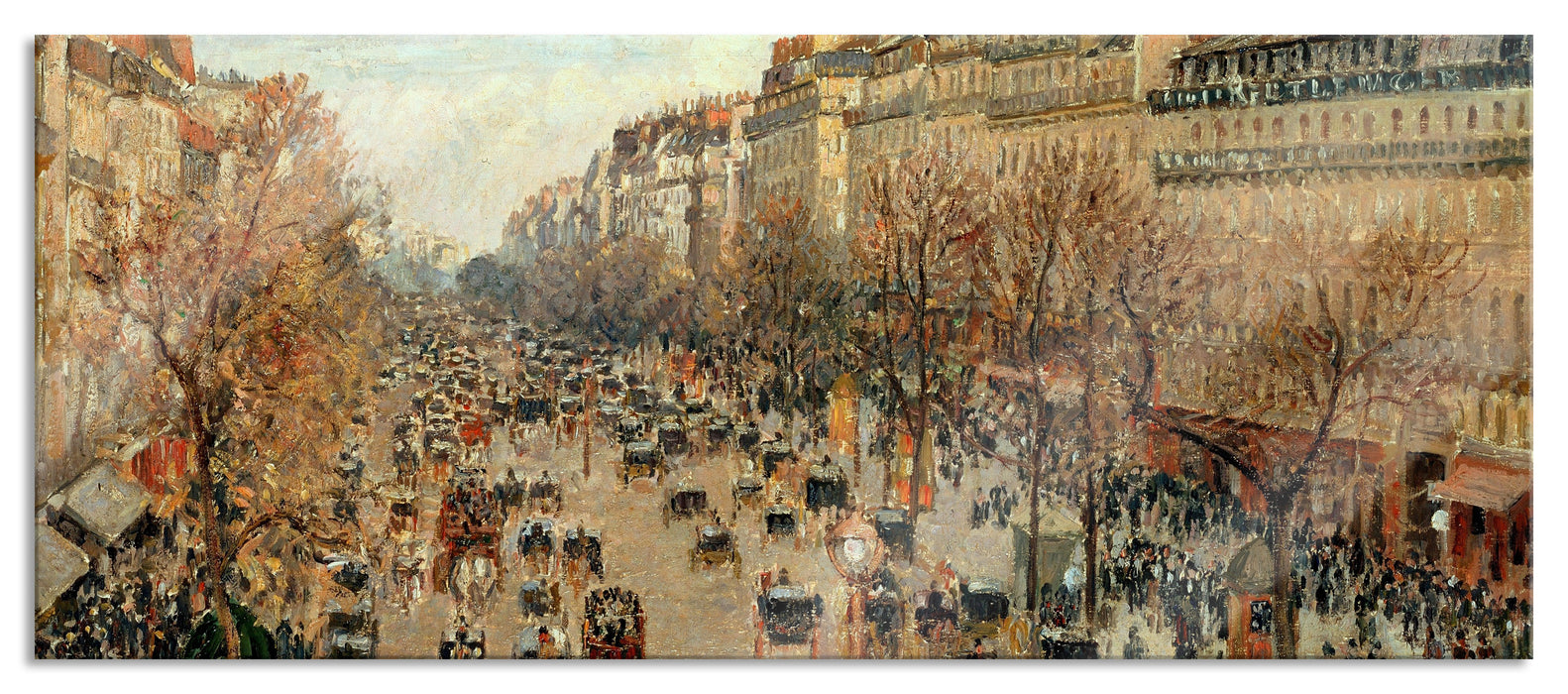 Pixxprint Camille Pissarro - Boulevard Montmartre, Glasbild Panorama