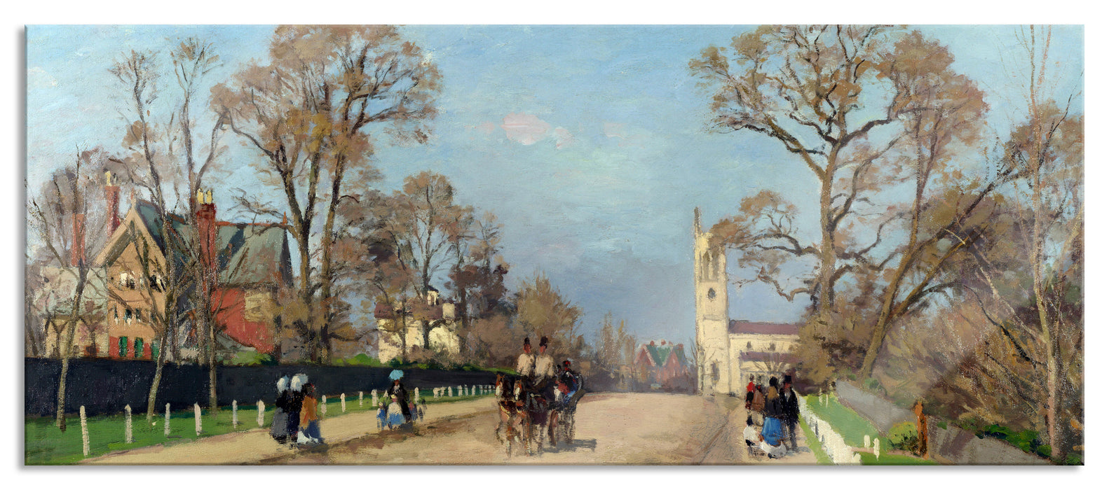 Pixxprint Camille Pissarro - The Avenue Sydenham , Glasbild Panorama