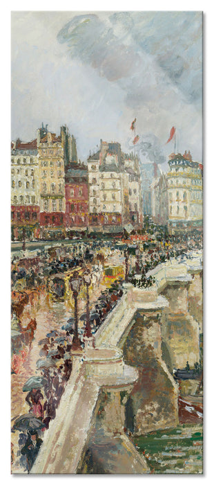 Pixxprint Camille Pissarro - Pont Neuf, Glasbild Panorama