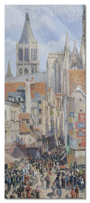 Pixxprint Camille Pissarro - Rouen Rue de l'Épicerie , Glasbild Panorama