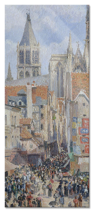 Pixxprint Camille Pissarro - Rouen Rue de l'Épicerie , Glasbild Panorama
