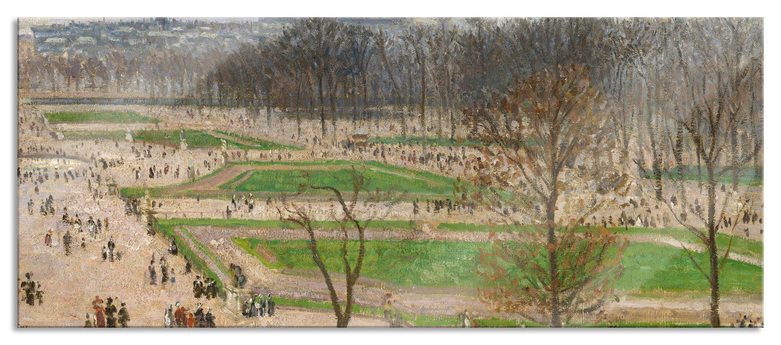 Pixxprint Camille Pissarro - The Garden of the Tuileries I, Glasbild Panorama