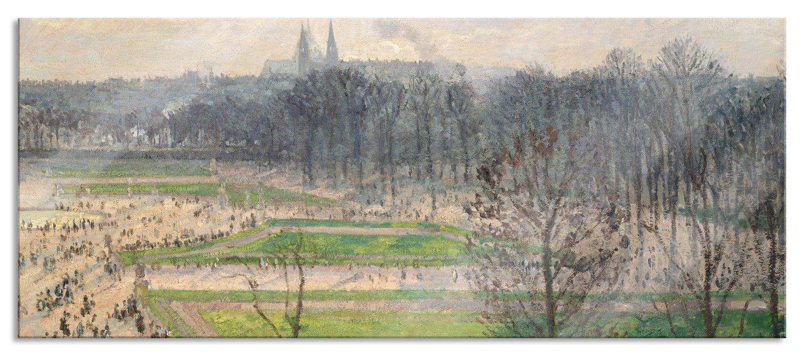 Pixxprint Camille Pissarro - The Garden of the Tuileries II, Glasbild Panorama