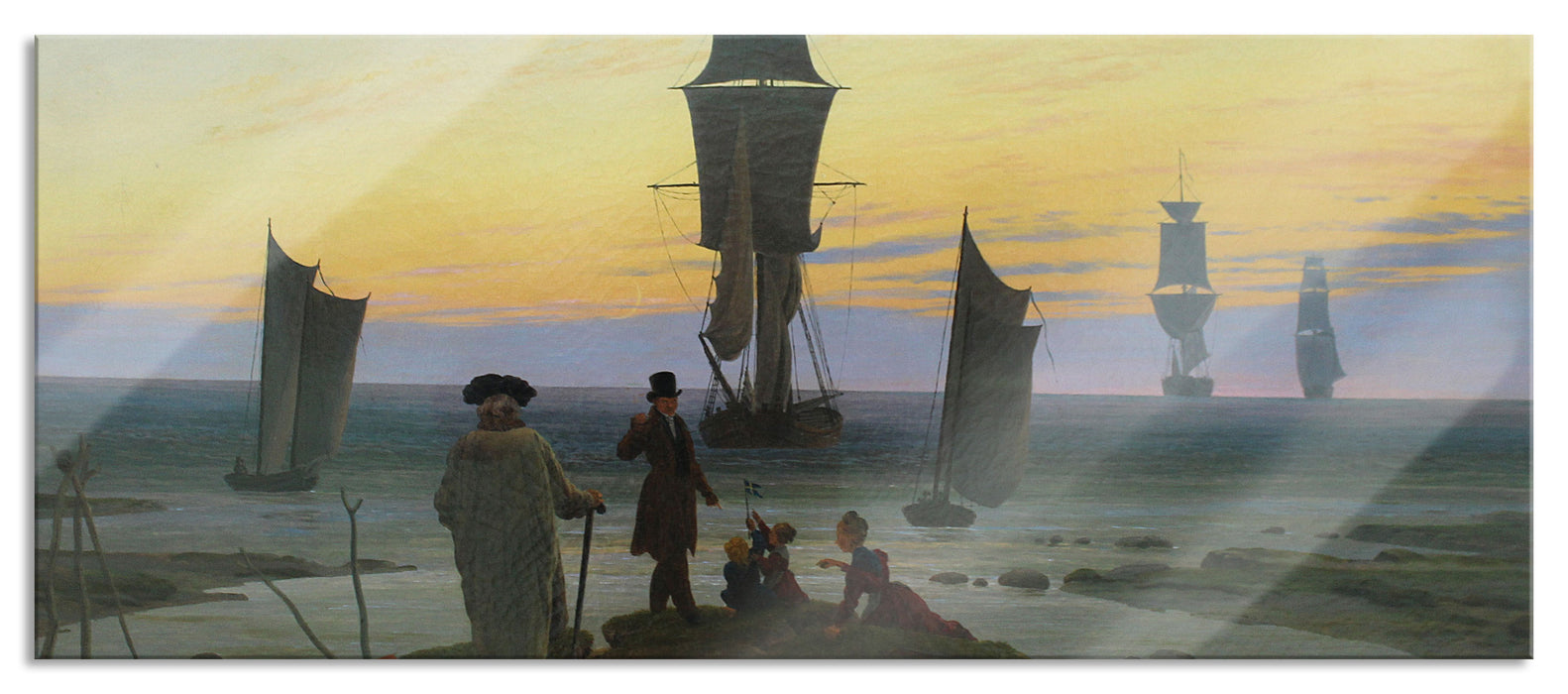 Pixxprint Caspar David Friedrich - Die Lebensstufen , Glasbild Panorama