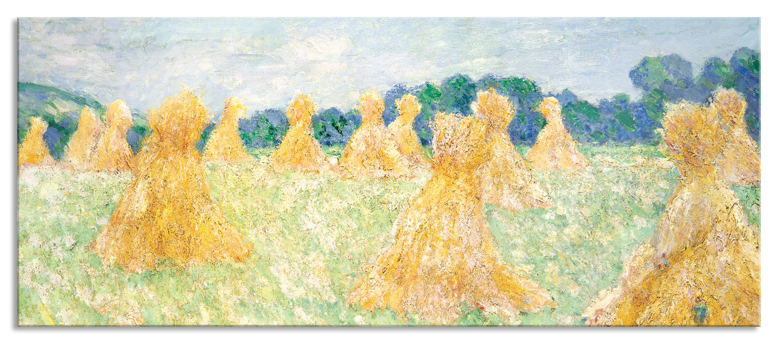 Pixxprint Claude Monet - Die jungen Damen von Giverny, Glasbild Panorama