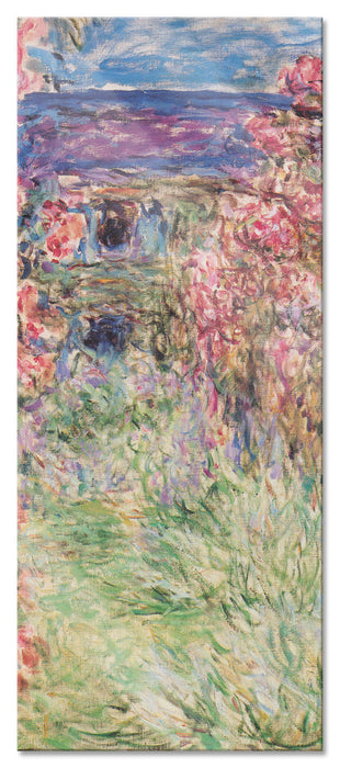 Pixxprint Claude Monet - Das Haus in den Rosen , Glasbild Panorama