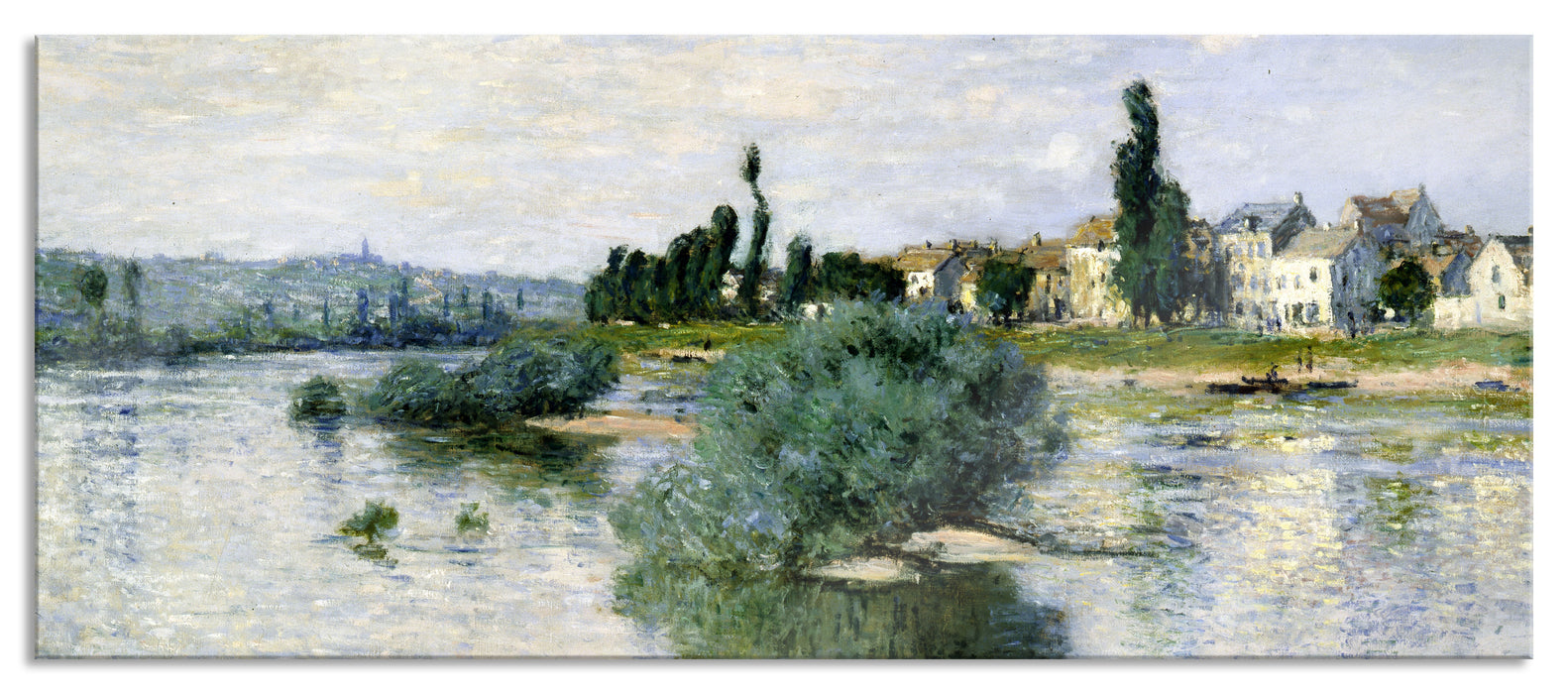 Pixxprint Claude Monet - LA SEINE À LAVACOURT , Glasbild Panorama